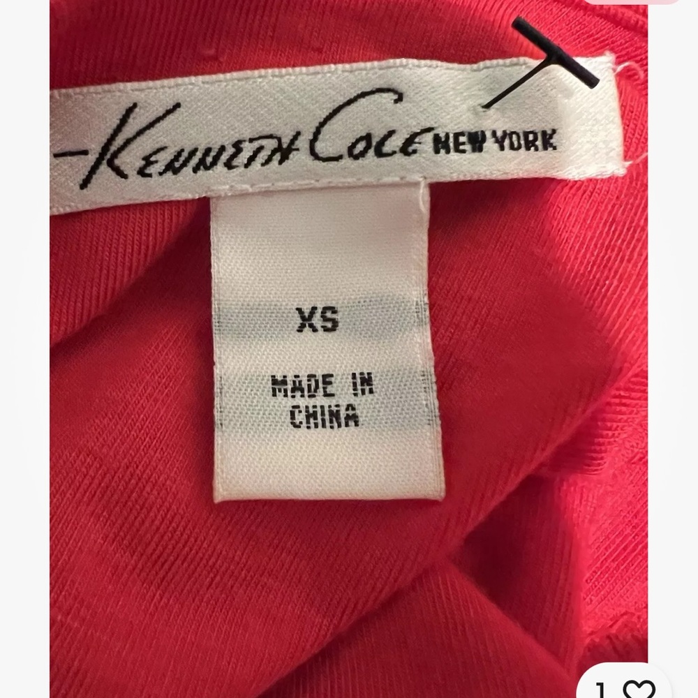Kenneth Cole Red Blouse With Gathering In‎ Front Size XS Stunning For Holidays - Picture 4 of 7